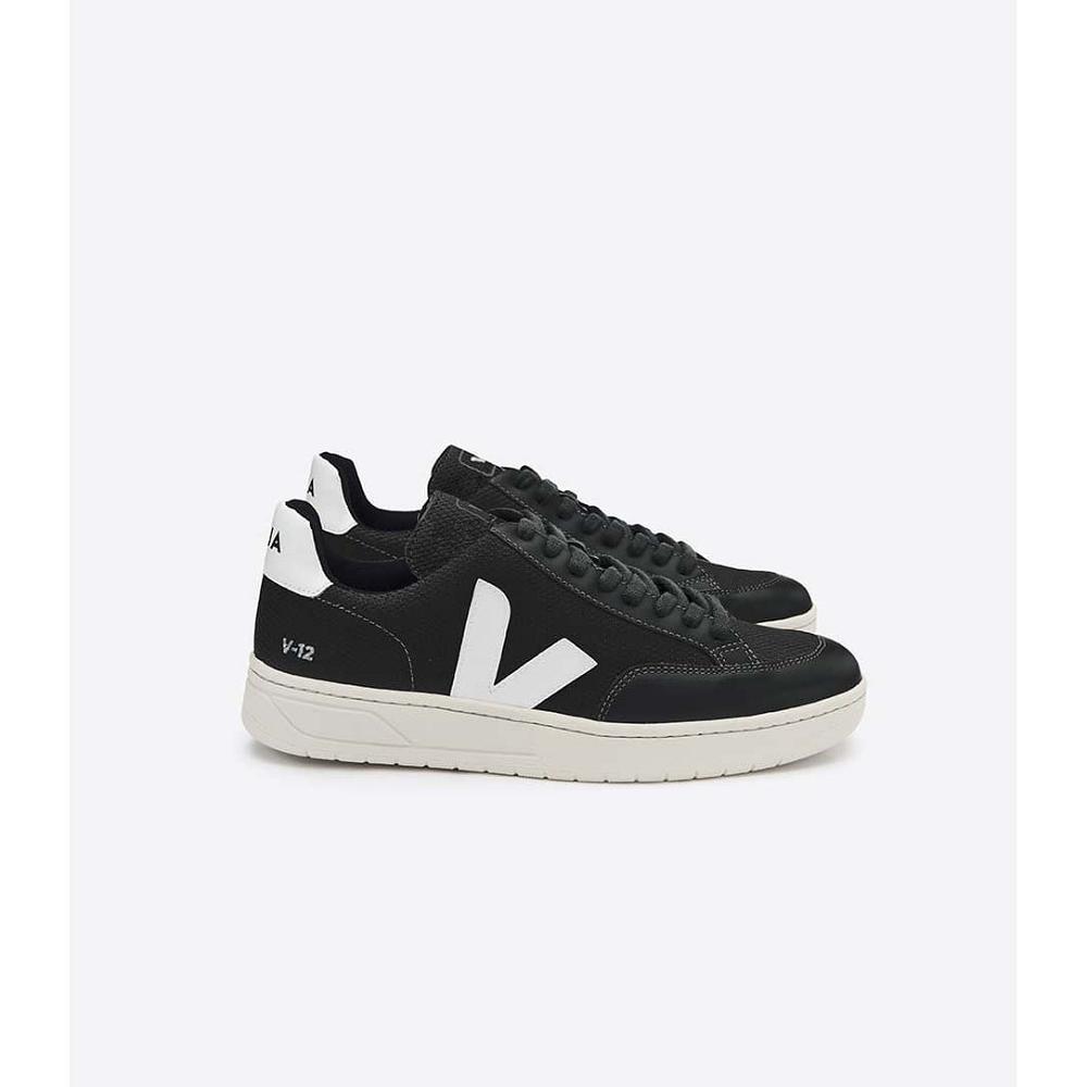 Veja V-12 B-MESH Women\'s Sneakers Black/White | CA 669ZUT